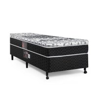 Cama Box + Colchão Castor Solteiro Class One Face Tecnopedic 96x203x52cm Cinza Escuro