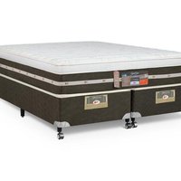Cama Box + Colchão Castor Queen Silver Star Air One Face Tecnopedic 158x198x59cm Verde