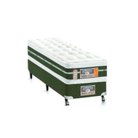 Cama Box + Colchão Castor Solteiro Silver Star Air Double Face Tecnopedic 88x188x61cm Verde
