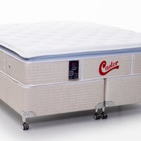 Cama Box + Colchão Castor King Super Luxo Vitagel One Face Pocket 193x203x56cm
