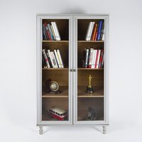 Armário Multiuso 2 Portas de vidro Ditália E-957 Cinza