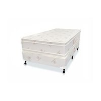 Cama Box + Colchão Castor Solteiro Hotel Collection Fire Retardant Double Face Pocket 96x203x60cm Creme Solteiro