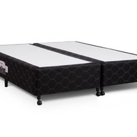 Cama Box Simples Castor King Poli Preto 180x200x27cm King Size - Preto
