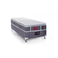 Cama Box + Colchão Castor Solteiro Super Luxo Light Stress One Face Pocket 100x200x54cm 333979