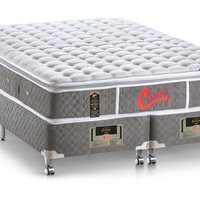 Cama Box + Colchão Castor King Super Luxo Light Stress One Face Pocket 193x203x54cm 334066