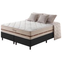 Cama Box King Preto + Colchão Molas Superlastic Bahamas 193x203x63cm 614541