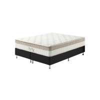 Cama Box King Preto + Colchão Molas Ensacadas Houston Pillow Inn 193x203x65cm 614543