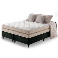 Cama Box Queen Preto + Colchão Molas Superlastic Bahamas 158x198x63cm 614580