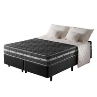 Cama Box Queen Preto + Colchão Ortopédico Espuma D45 Extra Firme Brooklyn 158x198x62cm 614583