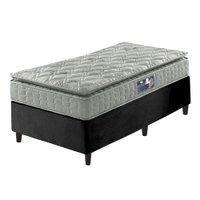 Cama Box Solteiro Preto + Colchão Ortopedico Espuma D33 Pillow Top Hanover One 88x188x59cm 614607