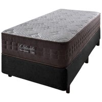 Cama Box Solteiro Preto + Colchão Molas Ensacadas Orlando 88x188x67cm 614627