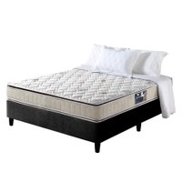 Cama Box Casal Preta + Colchão Orleans Espuma D70/D28 Dupla Face Pillow Top 138x188x63cm 614671