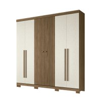 Guarda Roupa Casal 6 Portas Ripado Buriti com Pes Santos Andira 615003