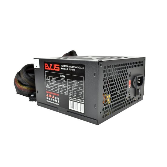 Fonte 500W Reais ATX Evus FT-500