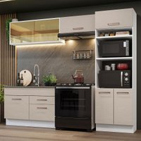 Armário de Cozinha Completa 270cm Branco/Crema Agata Madesa 05