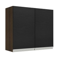 Armário de Cozinha Aéreo 70 cm 2 Portas Rustic/Preto Glamy Madesa