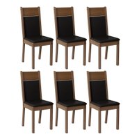 Kit 6 Cadeiras Rustic/Preto 4280 Madesa