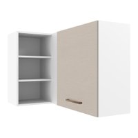 Armário Aéreo de Canto 1 Porta para linha de 60 cm de profundidade Branco/Crema Agata Madesa
