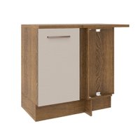 Balcão Armário de Cozinha de Canto 1 Porta Rustic/Crema Agata Madesa