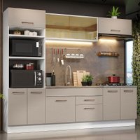 Armário de Cozinha Completa 270cm Branco/Crema Agata Madesa 03