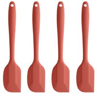 4 Espátulas De Silicone Reta Lambe-Lambe Pão Duro Terracota Cozinha Talheres