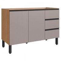 Balcão de Cozinha para Pia 120 Cm 2 Portas 3 Gavetas