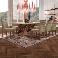 Mesa de Jantar 8 Lugares Genova com Vidro