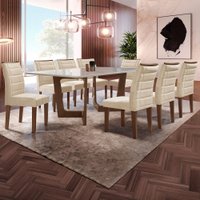 Mesa de Jantar 8 Lugares Nápoles/Genova com Vidro