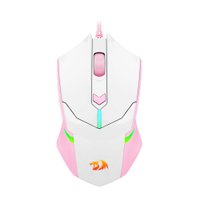 Mouse Gamer M601WP RGB Centrophorus Ambidestro Redragon Rosa e Branco
