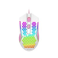 Mouse Gamer Redragon M987WP-P RGB Reaping Elite Branco com Rosa