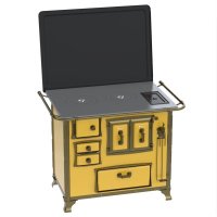 Fogao A Lenha GII N 2 Renaissance Amarelo Cald Saída Direita