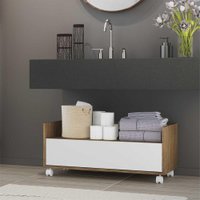 Balcão Gabinete Banheiro com Rodízios 80cm Multimóveis V2608