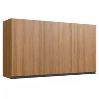 Armário Aéreo Cozinha 120 Cm 3 Portas 2 Prateleiras Marrom