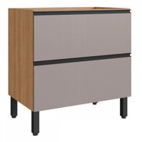 Armário de Cozinha 80 Cm 2 Gavetas Bege