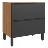 Armário de Cozinha 80 Cm 2 Gavetas Cinza