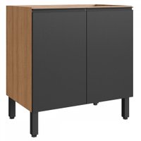 Armário de Cozinha 80 Cm 2 Portas 1 Prateleira Cinza