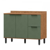 Balcão de Cozinha para Pia Toscana 2 Portas 2 Gavetas 100% MDF BTO03 Verde