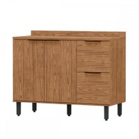 Balcão de Cozinha para Pia Toscana 2 Portas 2 Gavetas 100% MDF BTO03 Marrom