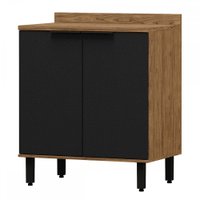 Balcão de Cozinha Toscana 2 Portas 100% MDF BTO02 Preto