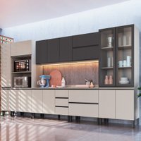 Cozinha Completa Plátano 16 Portas 5 Gavetas Bege