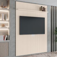 Painel para TV Até 70 Polegadas 1,80x2,40m Ripado com Prateleira Arbo Off White EDN