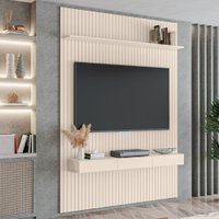 Painel para TV até 70 Polegadas 1,80x2,40m Ripado com Nicho Arbo Off White EDN