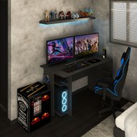 Mesa Gamer Vênus 2 Prateleiras 79563 Preto Fosco