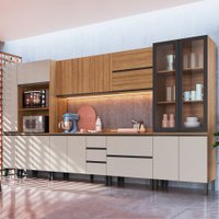 Cozinha Completa Plátano 16 Portas 5 Gavetas Bege 613934
