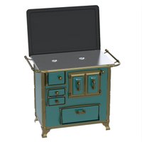 Fogao a Lenha Venax n 1 Renaissance Chapa de Aluminio Turquesa SD