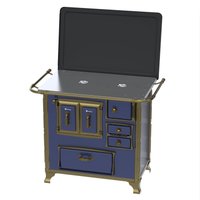 Fogao a Lenha Venax n 1 Renaissance Chapa de Aluminio Azul SE