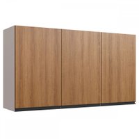Armário Aéreo Cozinha 120 Cm 3 Portas 2 Prateleiras Marrom Fumê/Montana 613985
