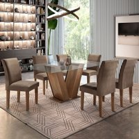 Mesa de Jantar 6 Lugares Classic com Vidro 615453