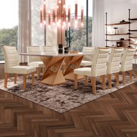 Mesa de Jantar 8 Lugares Genova com Vidro 615470