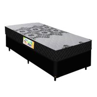 Cama Box Solteiro Colchão Espuma D33 Firme Duo Preto 88x188x60cm 100kg por pessoa